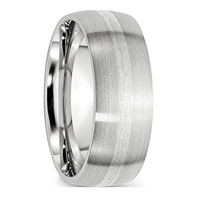 Cobalt & Sterling Silver 8mm Inlay Wedding Band – view 6