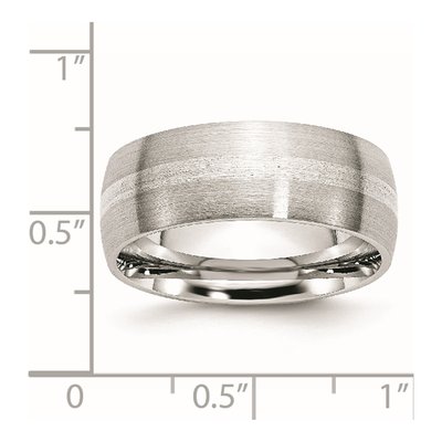 Cobalt & Sterling Silver 8mm Inlay Wedding Band – view 8