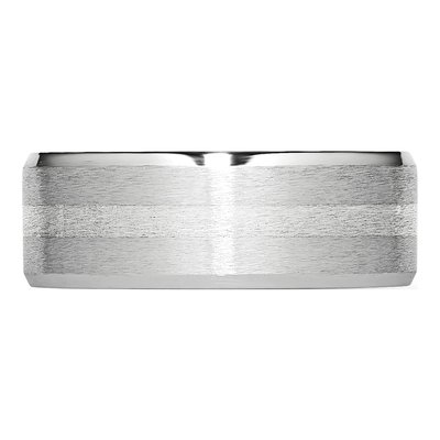 Cobalt & Sterling Silver 8mm Inlay Wedding Band – view 5