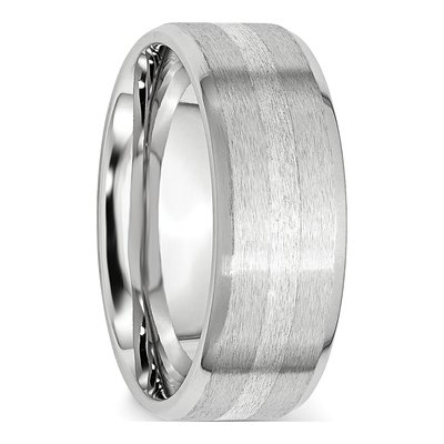 Cobalt & Sterling Silver 8mm Inlay Wedding Band – view 6