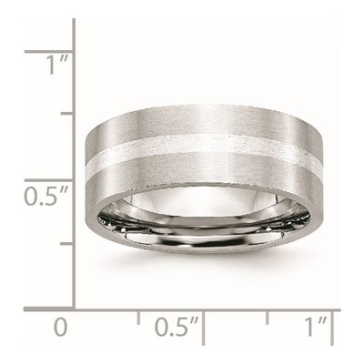 Cobalt & Sterling Silver 8mm Inlay Wedding Band – view 7