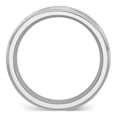 Cobalt & Sterling Silver 8mm Inlay Wedding Band – view 4