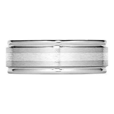 Cobalt & Sterling Silver 8mm Inlay Wedding Band – view 5
