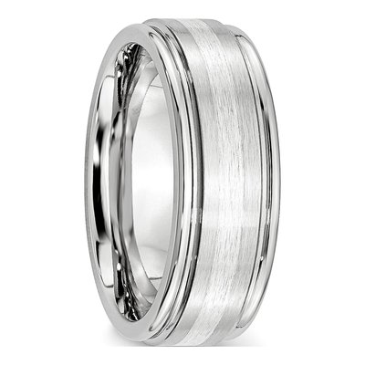 Cobalt & Sterling Silver 8mm Inlay Wedding Band – view 6