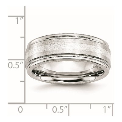 Cobalt & Sterling Silver 8mm Inlay Wedding Band – view 8