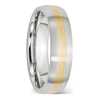 Cobalt & 14K Gold 6mm Inlay Wedding Band – view 6