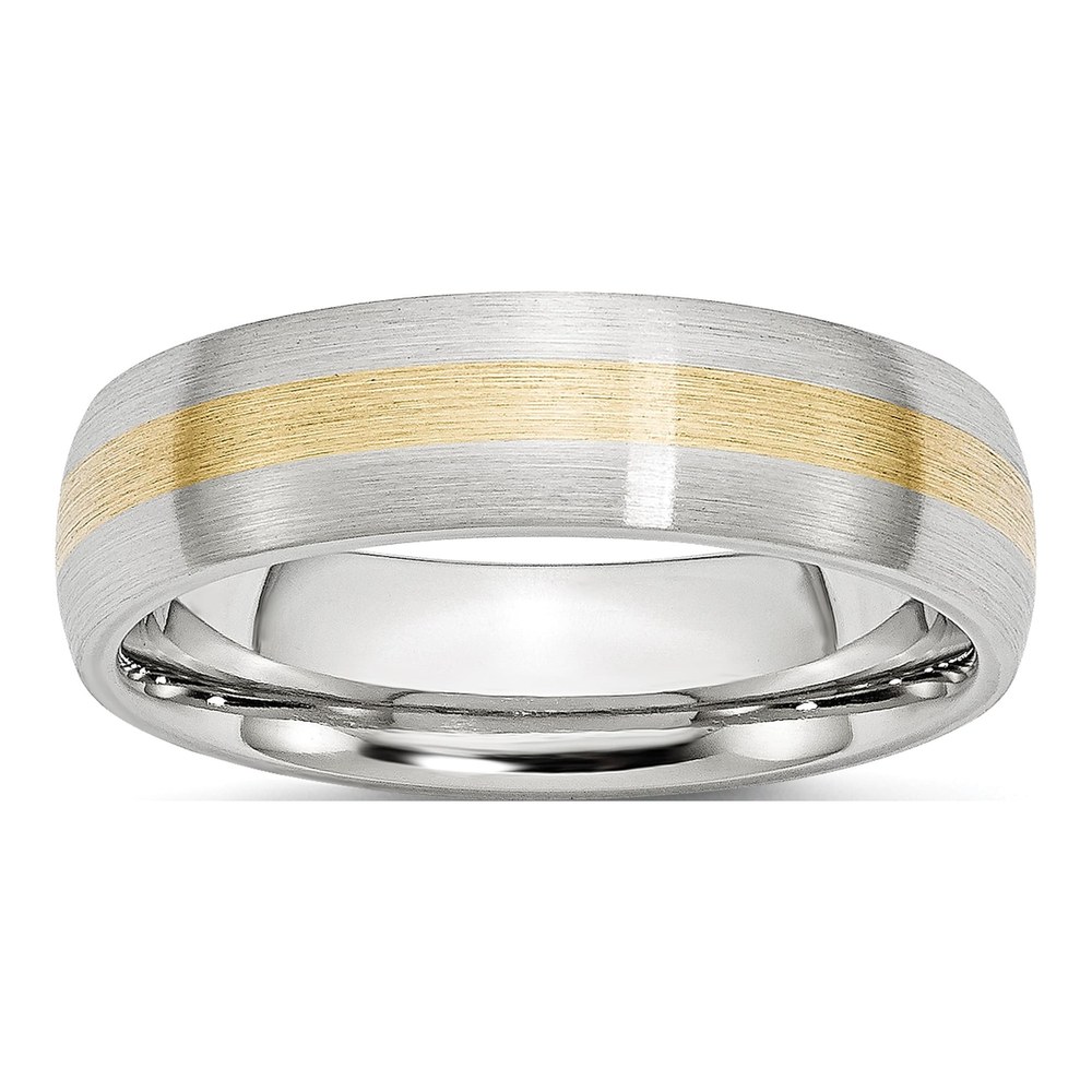 Cobalt & 14K Gold 6mm Inlay Wedding Band