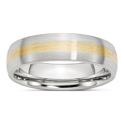 Cobalt & 14K Gold 6mm Inlay Wedding Band