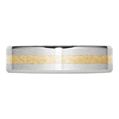 Cobalt & 14K Gold 6mm Inlay Wedding Band – view 5