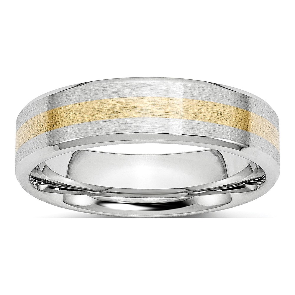 Cobalt & 14K Gold 6mm Inlay Wedding Band