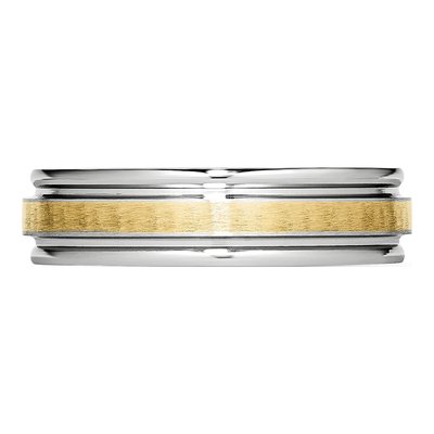 Cobalt & 14K Gold 6mm Inlay Wedding Band – view 5