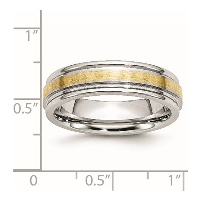 Cobalt & 14K Gold 6mm Inlay Wedding Band – view 8