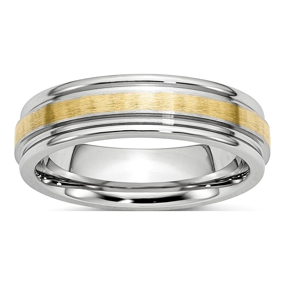 Cobalt & 14K Gold 6mm Inlay Wedding Band