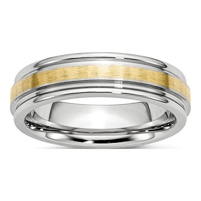 Cobalt & 14K Gold 6mm Inlay Wedding Band