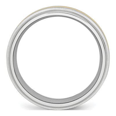 Cobalt & 14K Gold 8mm Inlay Wedding Band – view 4