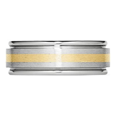 Cobalt & 14K Gold 8mm Inlay Wedding Band – view 5
