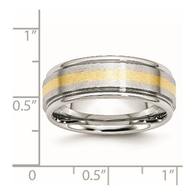 Cobalt & 14K Gold 8mm Inlay Wedding Band – view 8