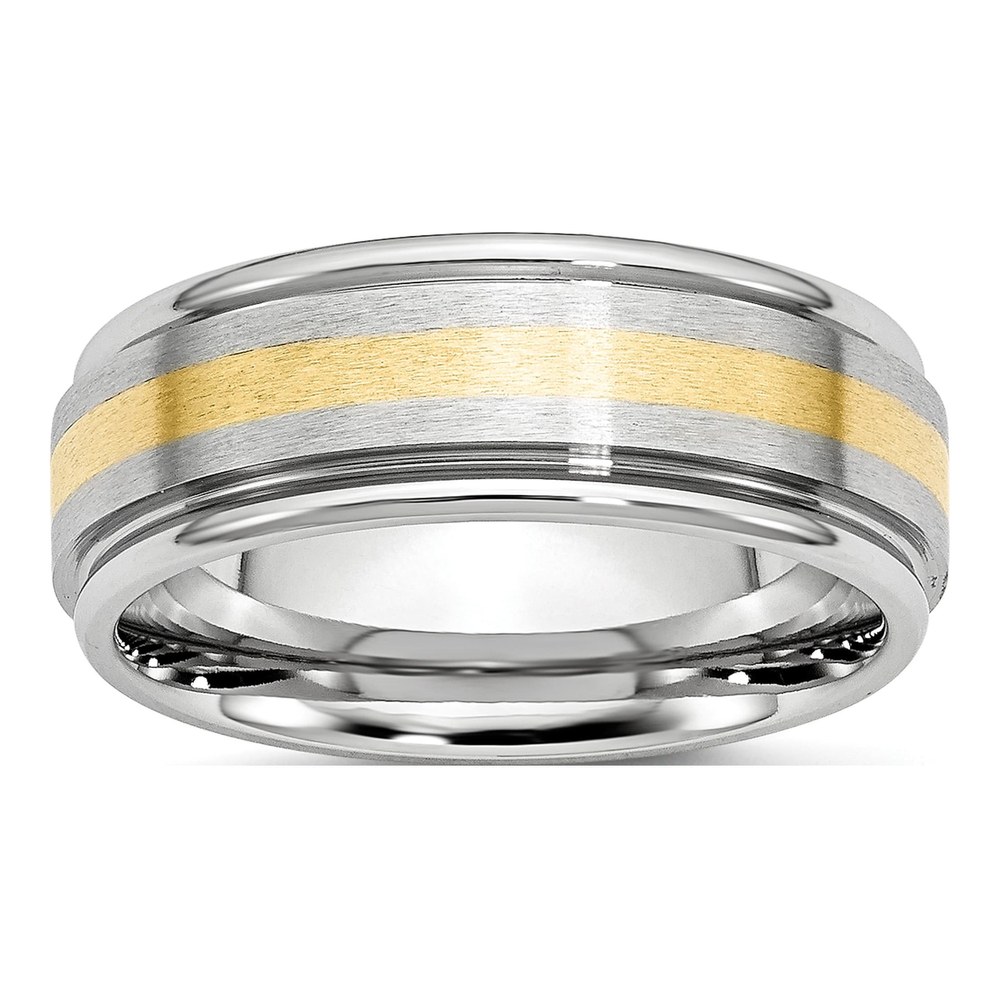 Cobalt & 14K Gold 8mm Inlay Wedding Band