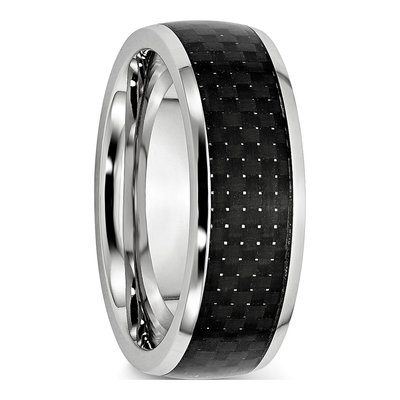 Cobalt 8mm Black Carbon Fiber Wedding Band – view 5