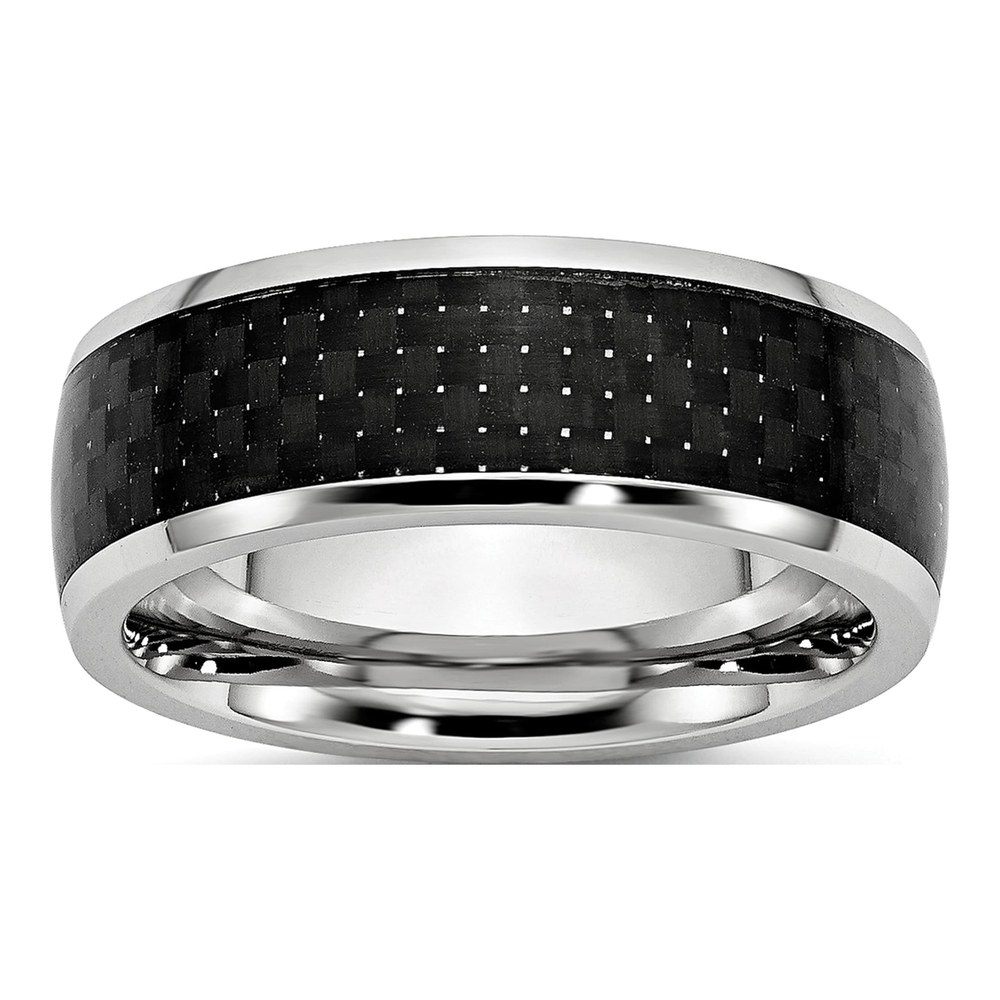 Cobalt 8mm Black Carbon Fiber Wedding Band