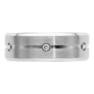 Cobalt CZ Wedding Band – view 4