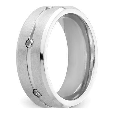 Cobalt CZ Wedding Band – view 5