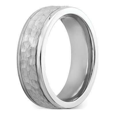 Cobalt 7mm Hammered Center Wedding Band – view 4