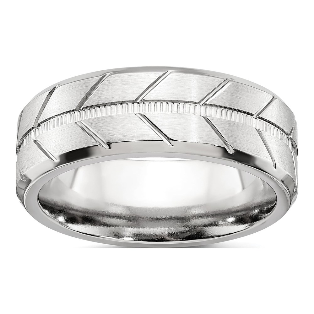 Cobalt 8mm Beveled Wedding Band