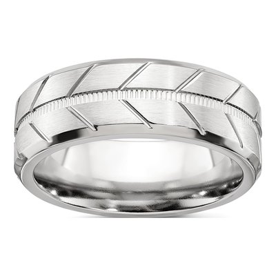 Cobalt 8mm Beveled Wedding Band