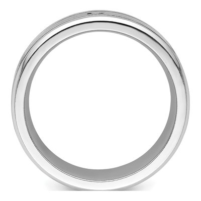 Cobalt CZ Beveled Wedding Band – view 3