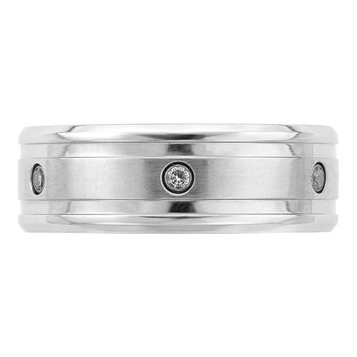Cobalt CZ Beveled Wedding Band – view 5