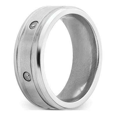 Cobalt CZ Beveled Wedding Band – view 6