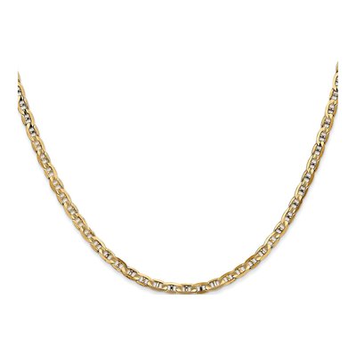 14K Yellow Gold 3mm Concave Anchor Chain – view 2