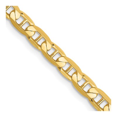 14K Yellow Gold 3.75mm Concave Anchor Chain
