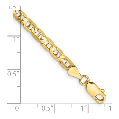 14K Yellow Gold 3.75mm Concave Anchor Chain Bracelet – view 2
