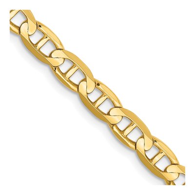 14K Yellow Gold 4.5mm Concave Anchor Chain
