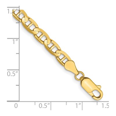 14K Yellow Gold 4.5mm Concave Anchor Chain Bracelet – view 2