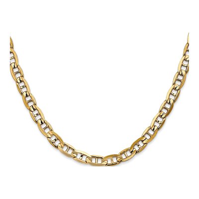 14K Yellow Gold 5.25mm Concave Anchor Chain – view 2
