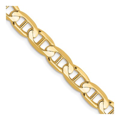 14K Yellow Gold 6.25mm Concave Anchor Chain