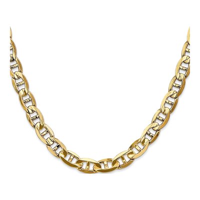 14K Yellow Gold 7mm Concave Anchor Chain – view 2