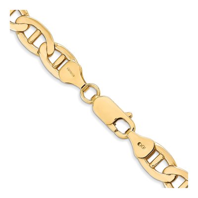 14K Yellow Gold 7mm Concave Anchor Chain – view 3