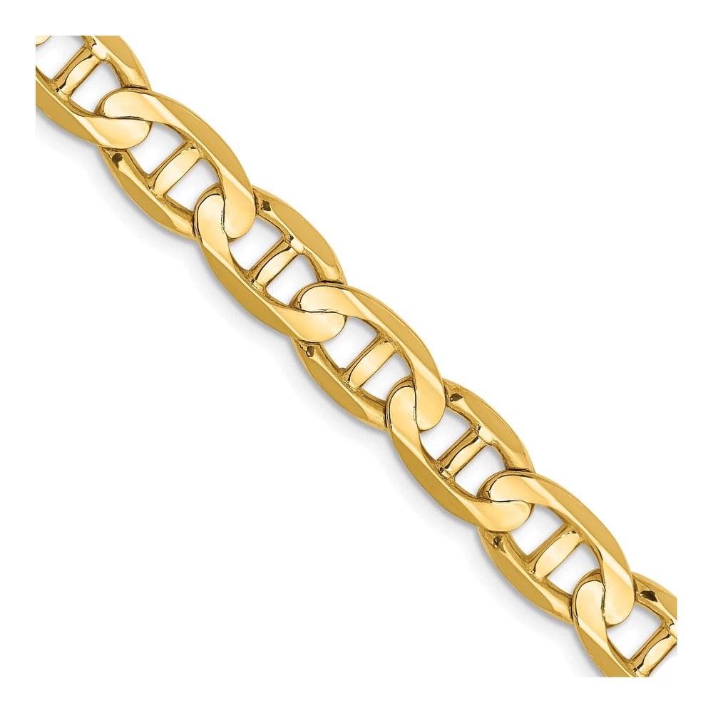 14K Yellow Gold 7mm Concave Anchor Chain