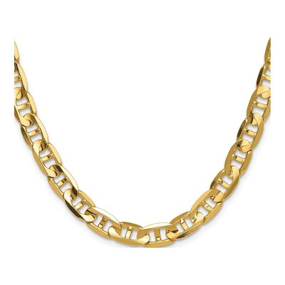 14K Yellow Gold 8mm Concave Anchor Chain – view 2