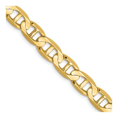 14K Yellow Gold 8mm Concave Anchor Chain