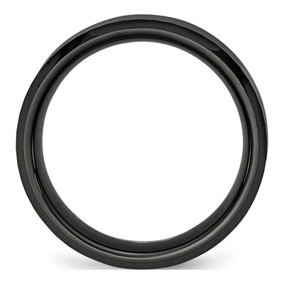Ceramic 8mm Black Ceramic Faceted Wedding Band – view 4