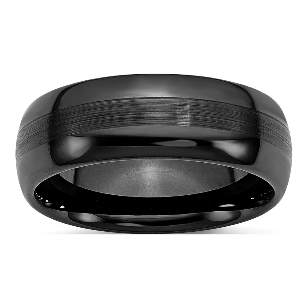Ceramic 8mm Black Ceramic Wedding Band