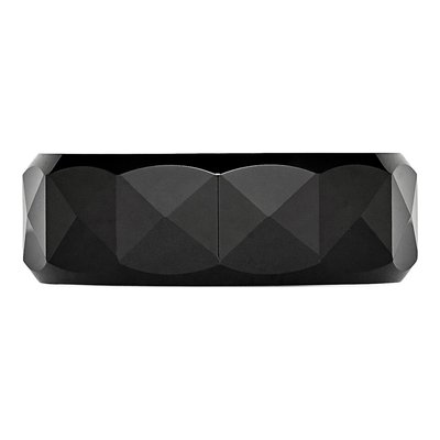 Ceramic 8mm Black Ceramic Faceted Wedding Band – view 5