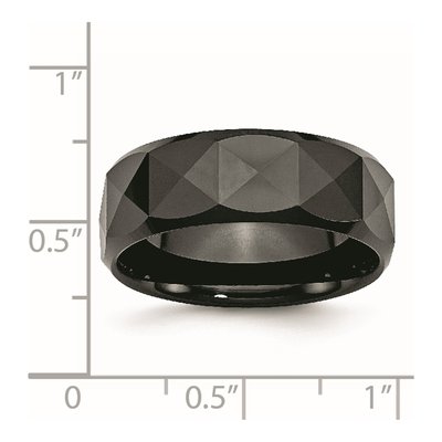 Ceramic 8mm Black Ceramic Faceted Wedding Band – view 8