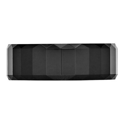 Ceramic 8mm Black Ceramic Faceted Wedding Band – view 5
