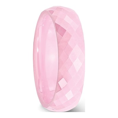 Ceramic 6mm Pink Ceramic Faceted Wedding Band – view 6